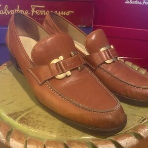 Salvatore Ferragamo Brown Leather Loafers